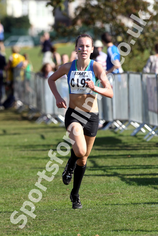 Eve Pound (City of Sheffield), under-17 girls, Northern Cross Country Relay, Graves Park, Sheffield